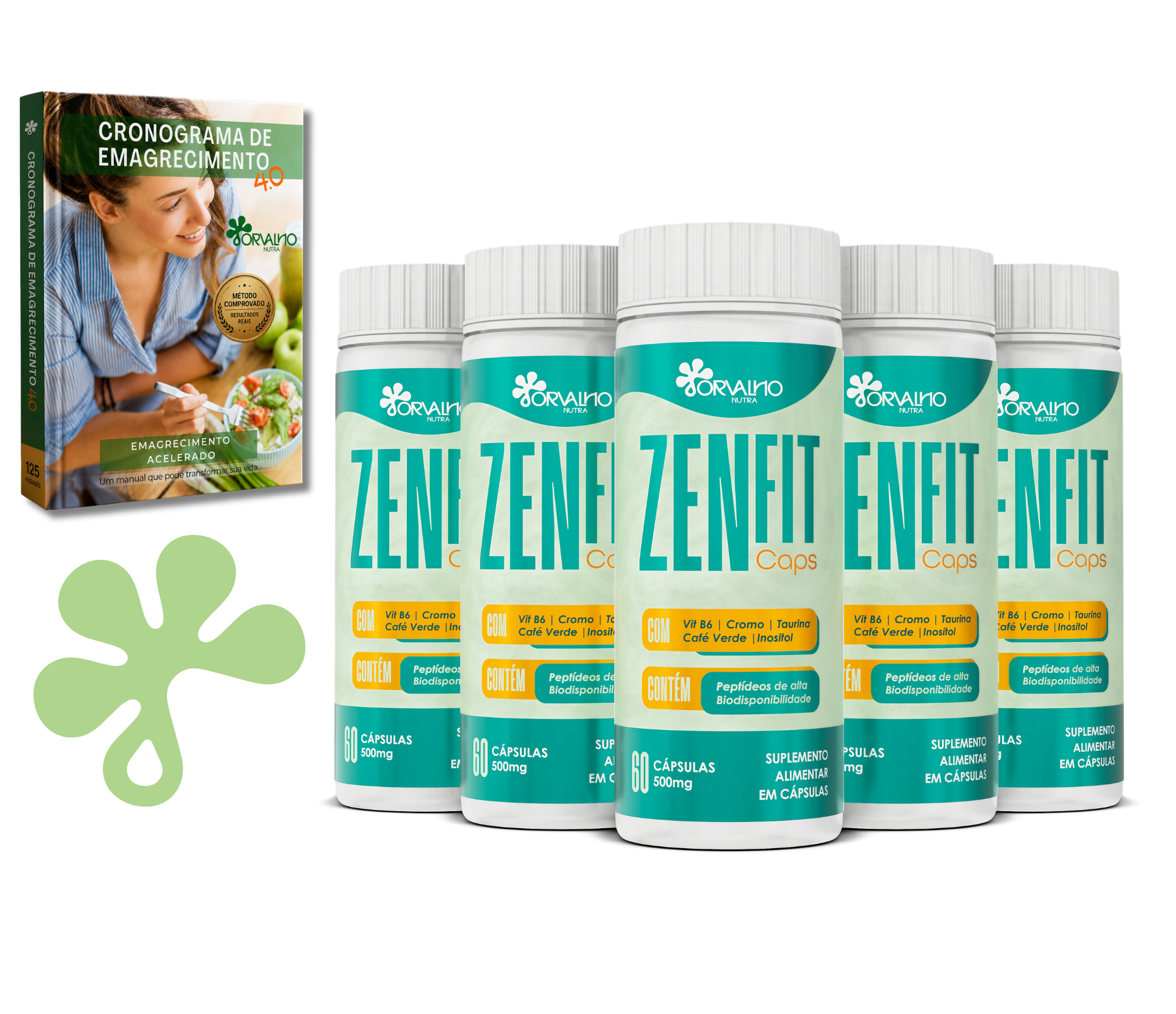 Kit 5 frascos de ZenFIT Caps com ebook — melhor escolha