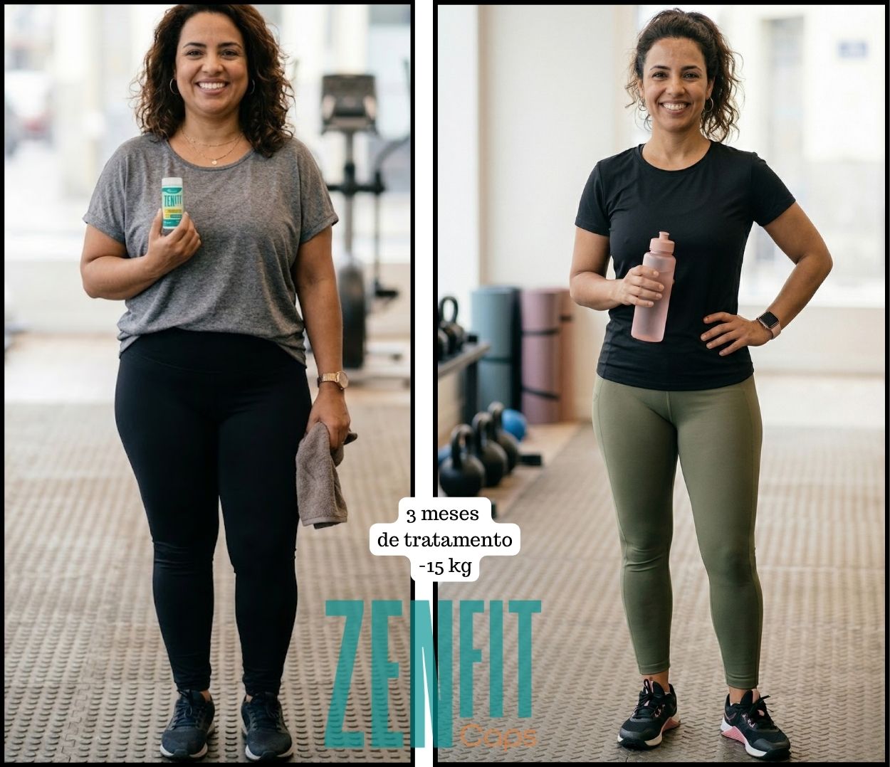 Resultado antes e depois ZenFIT Caps — Mariana, 4 meses, -15kg
